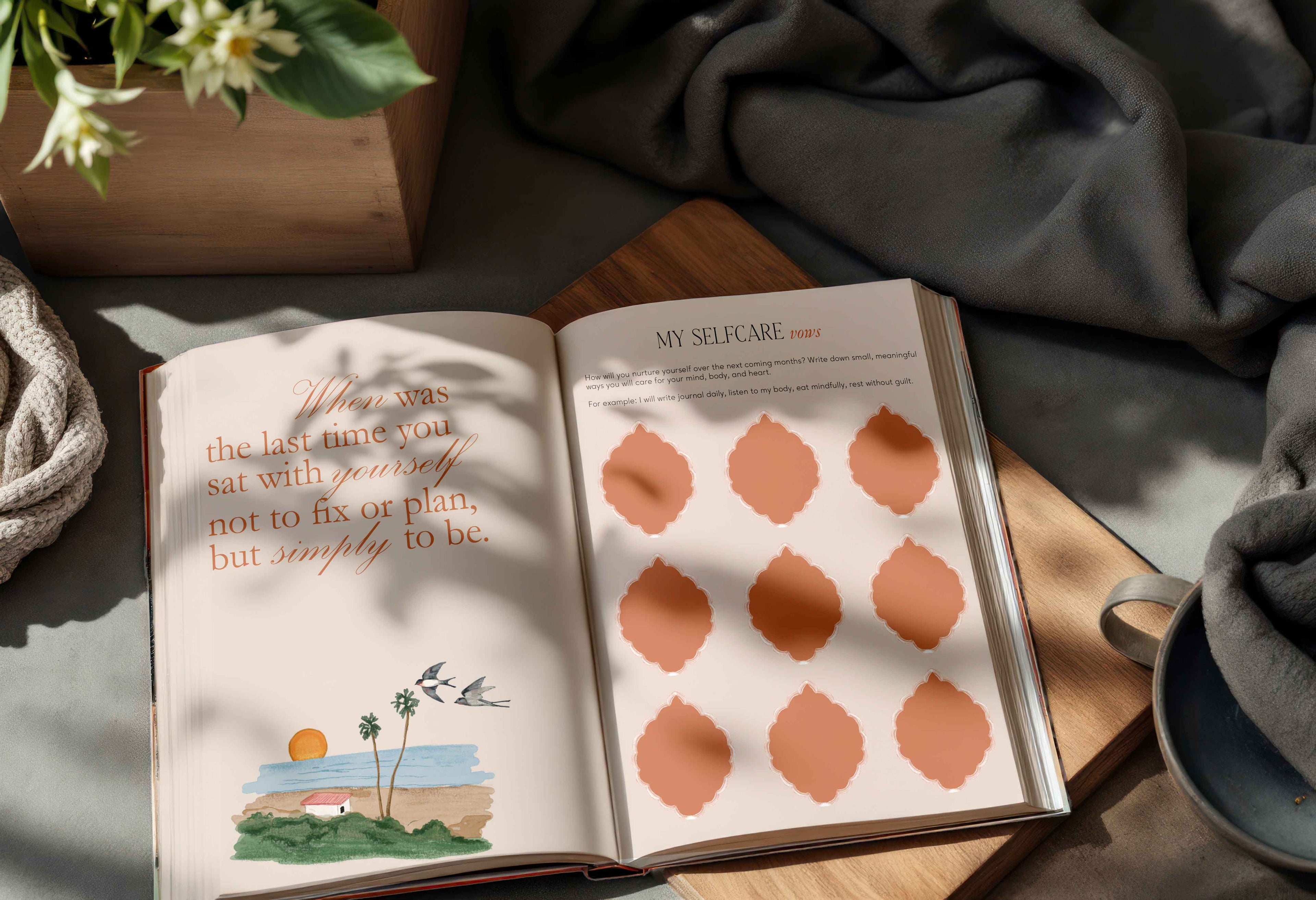 mindful self care journal for setting intentions not resolutions