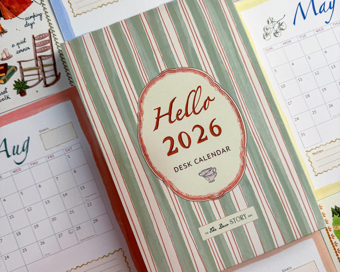 2026 illustrated premium desk calendar