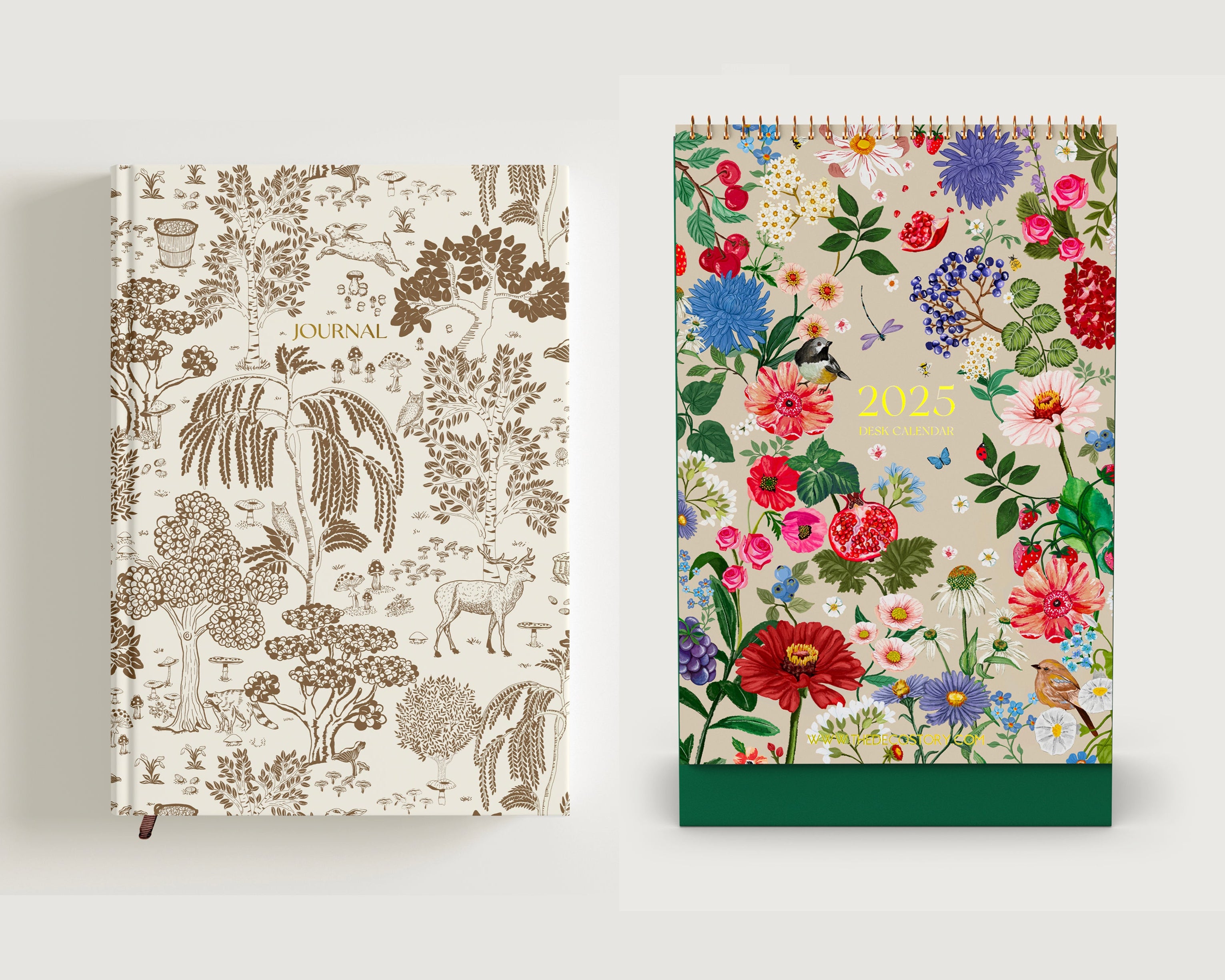 Combo Set of 2 | 2025 Desk Calendar + Journal | Freebie Sticker Sheets