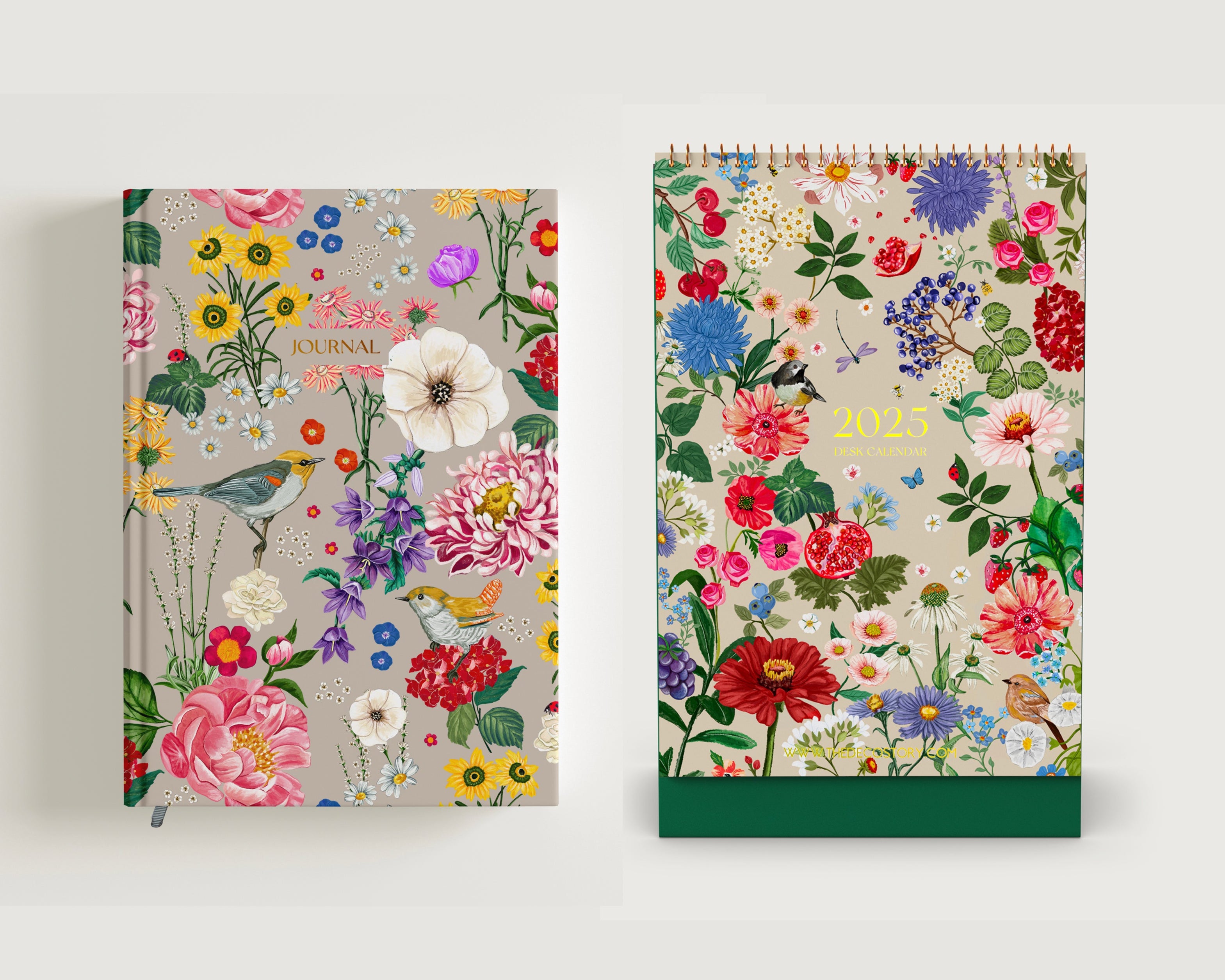 Combo Set of 2 | 2025 Desk Calendar + Journal | Freebie Sticker Sheets