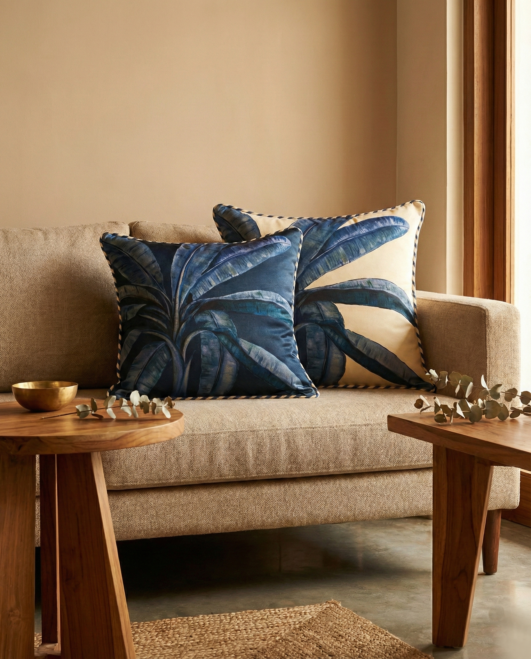 Moonlit Palm Cushion Cover