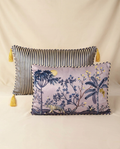 Moonlit Jungle & Stripe Mashru Cushion Covers - Set of 2