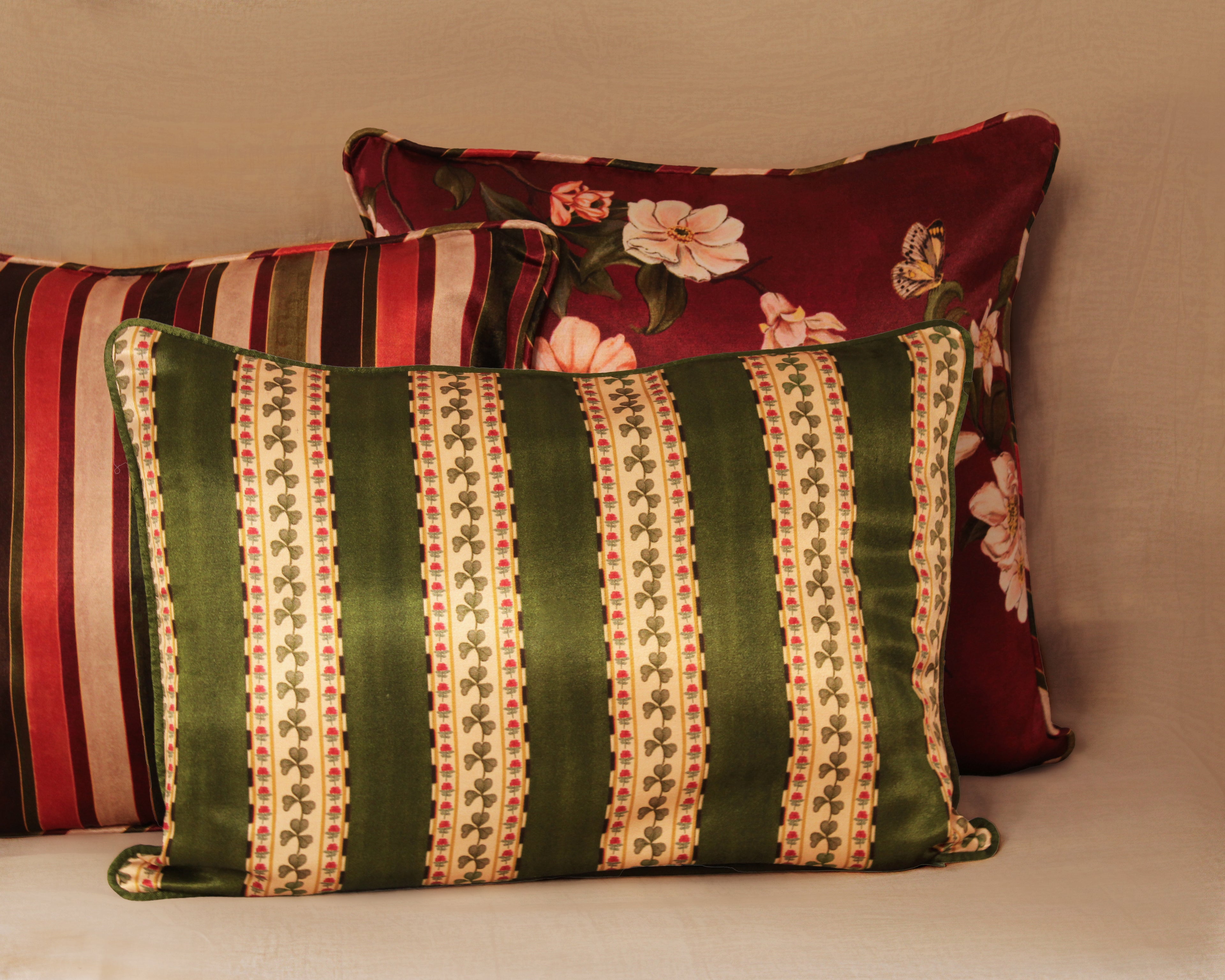 Verdant Stripe Cushion Cover