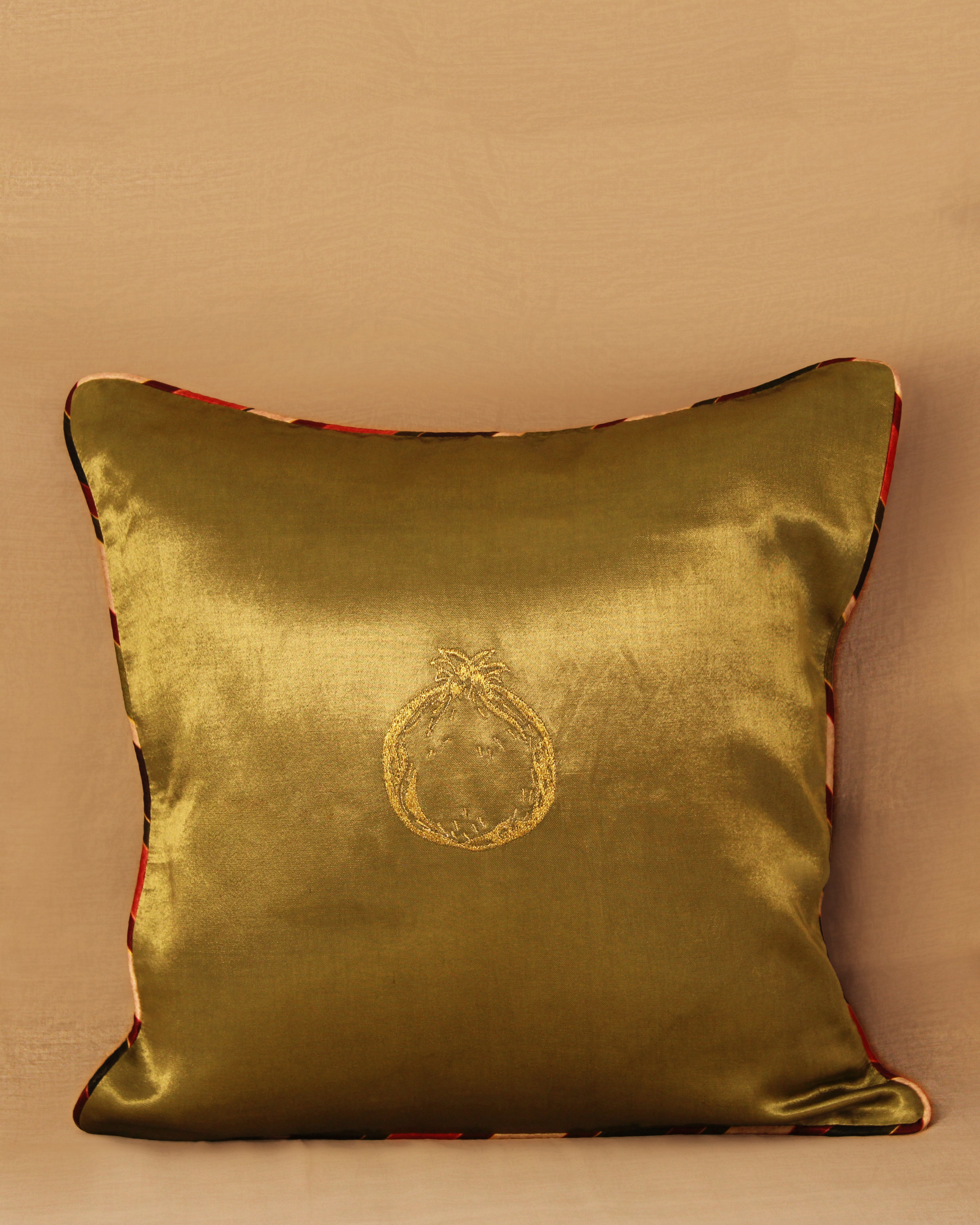 Golden seed Embroidered Cushion Cover