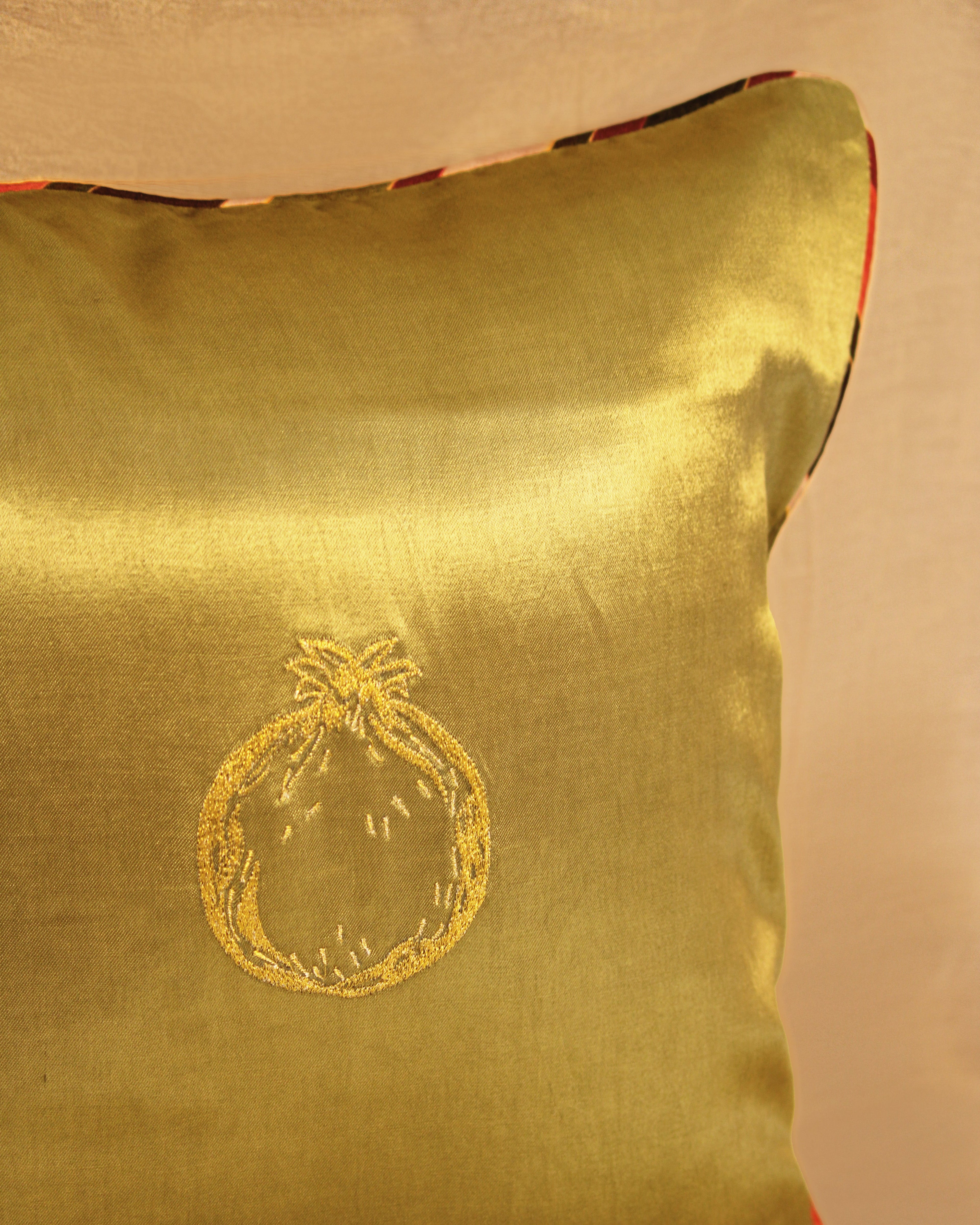 Golden seed Embroidered Cushion Cover