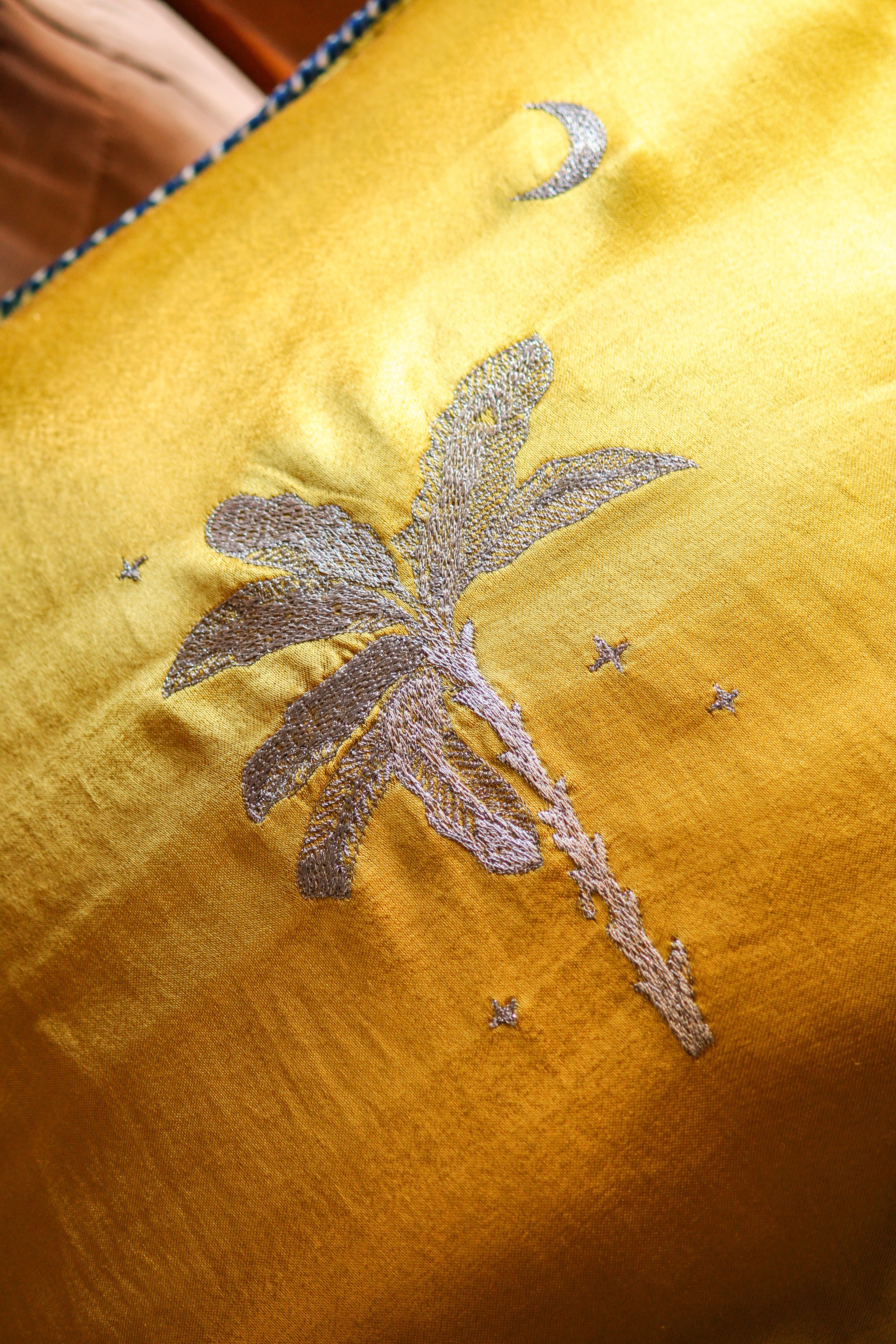 Solara Moon Embroidered  Cushion Cover