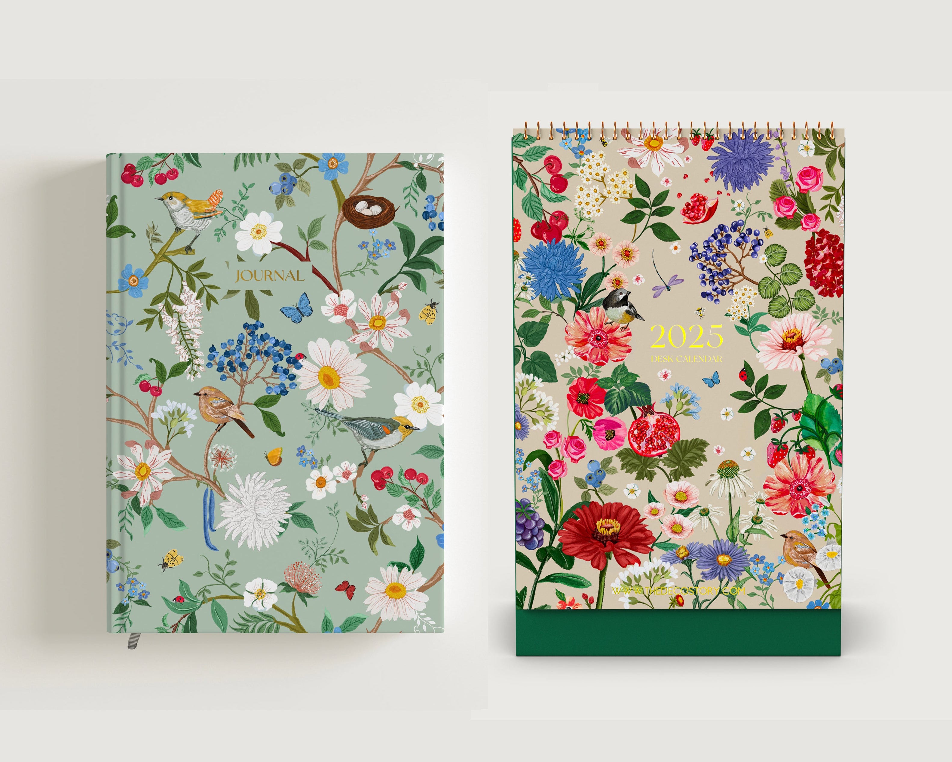 Combo Set of 2 | 2025 Desk Calendar + Journal | Freebie Sticker Sheets