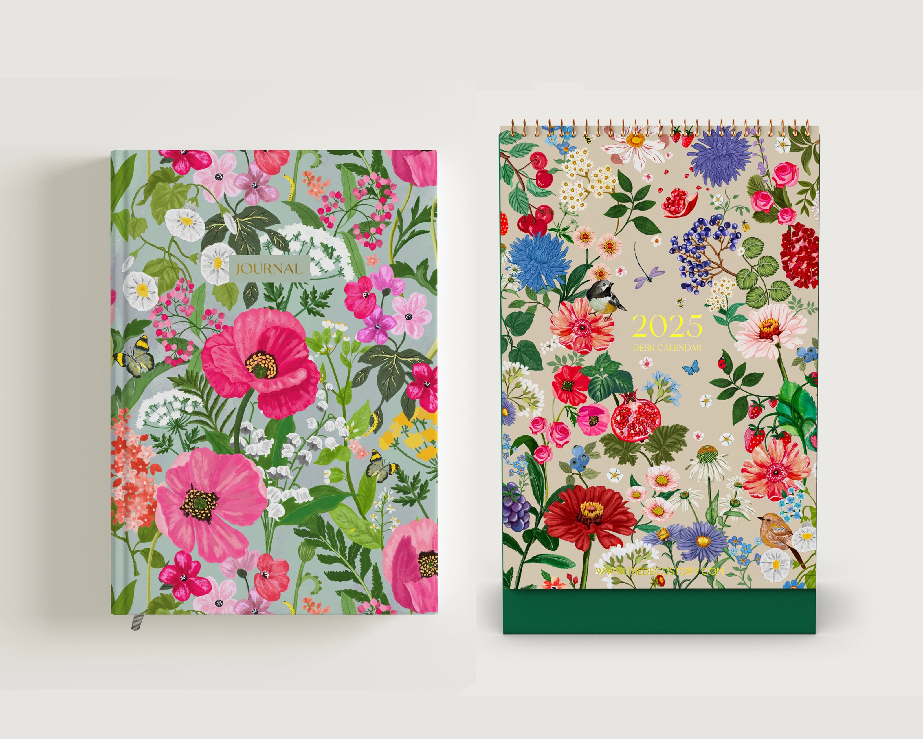 Combo Set of 2 | 2025 Desk Calendar + Journal | Freebie Sticker Sheets