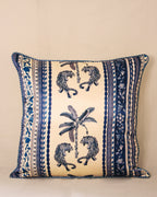 A celebration of strength and serenity, the Palm Royale cushion captures the spirit of Luna Sol Soirée—where bold meets calm. Hand-drawn tigers encircle a tropical palm, framed in intricate blue borders. Crafted in premium fabric, it adds artful elegance to your home.