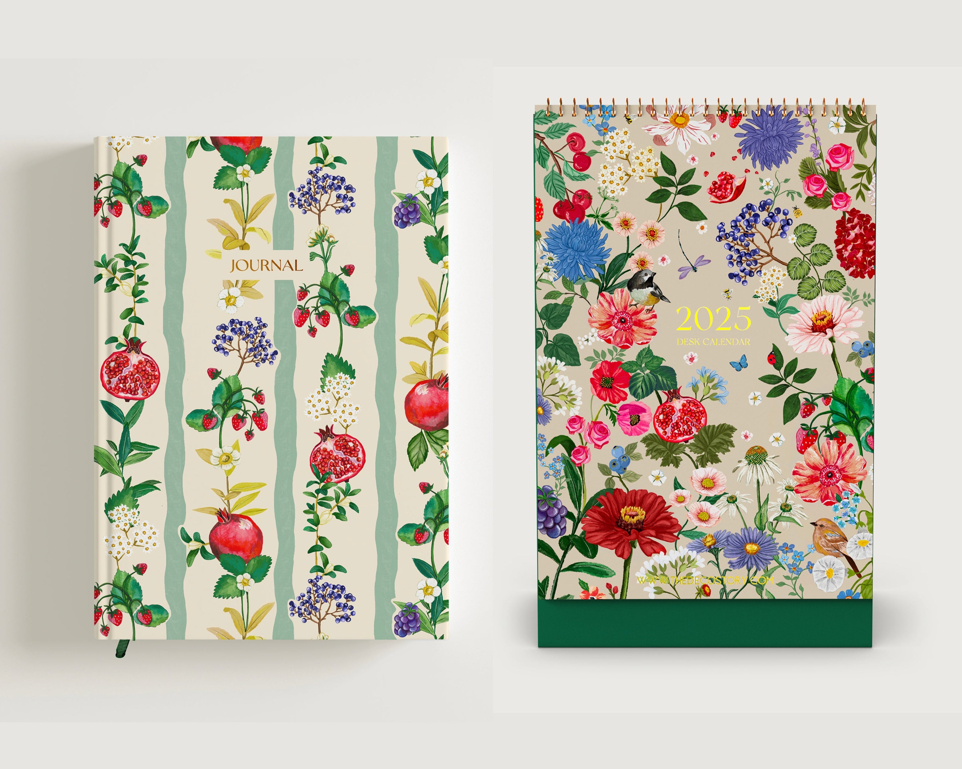 Combo Set of 2 | 2025 Desk Calendar + Journal | Freebie Sticker Sheets