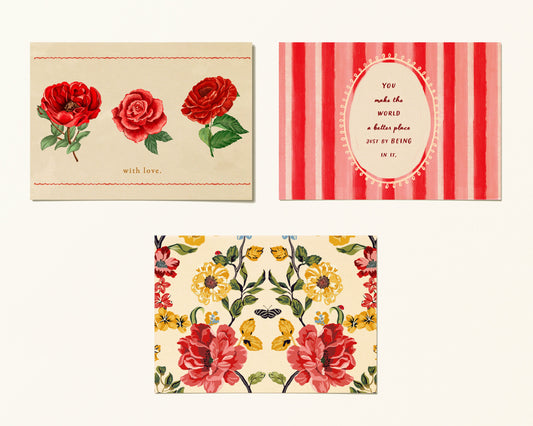 Postcards | With love | Set of 3