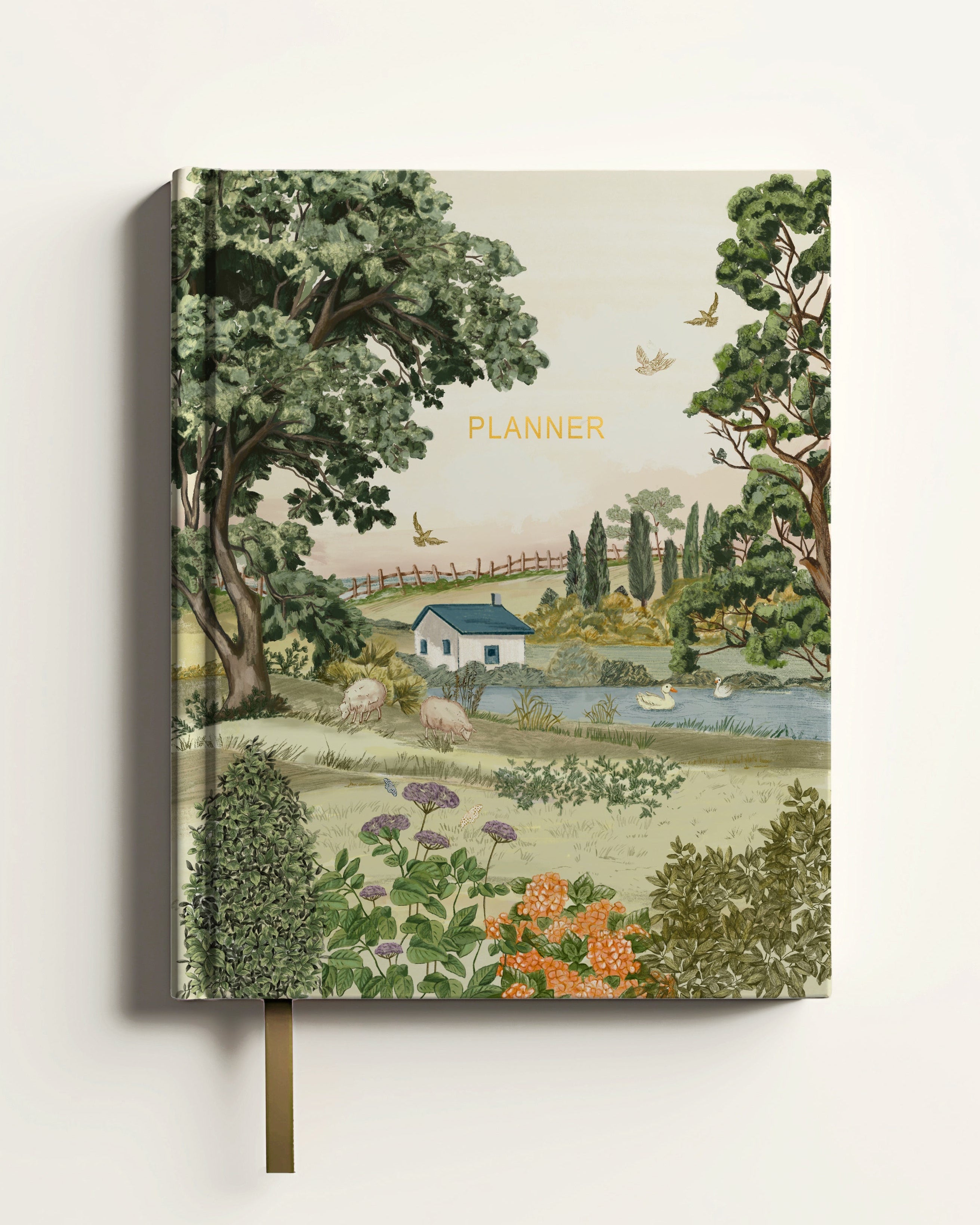 Undated Planner with a scenic hardbound cover design 