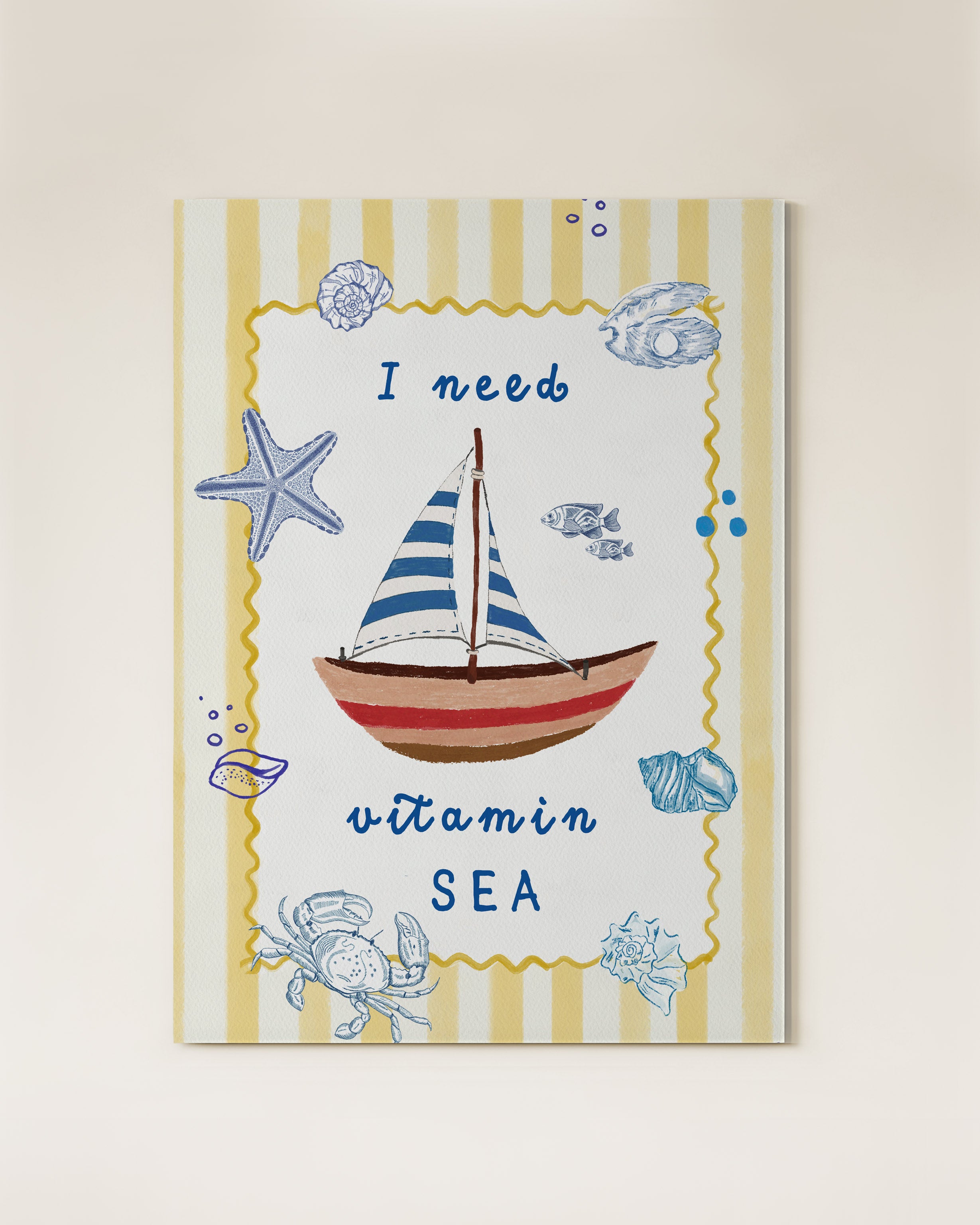 Art Print | A4 | I Need Vitamin Sea