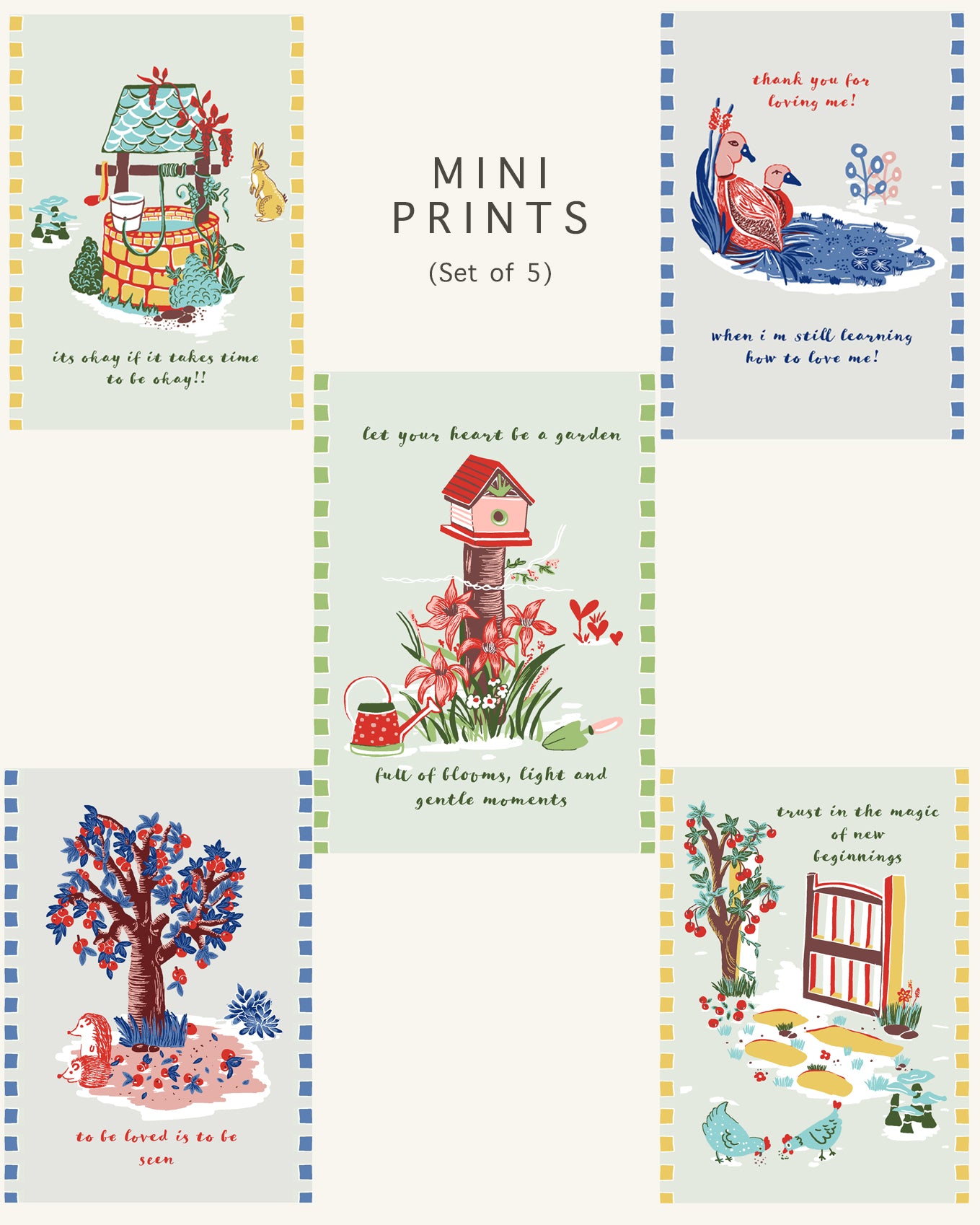 Mini Prints | Set of 5 | English Garden