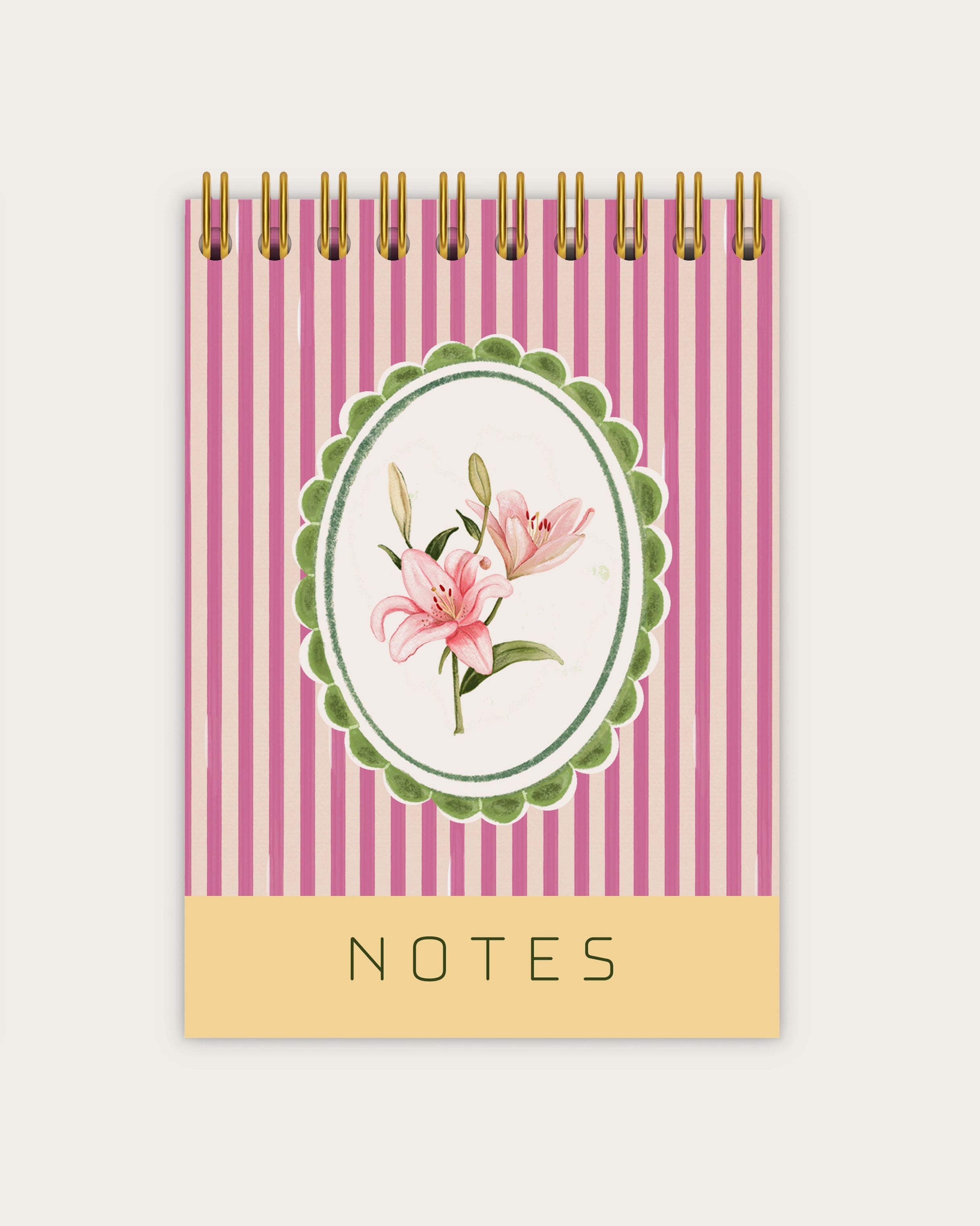 A6 Hardbound Wiro Notepad | The Pink Candy Stripe