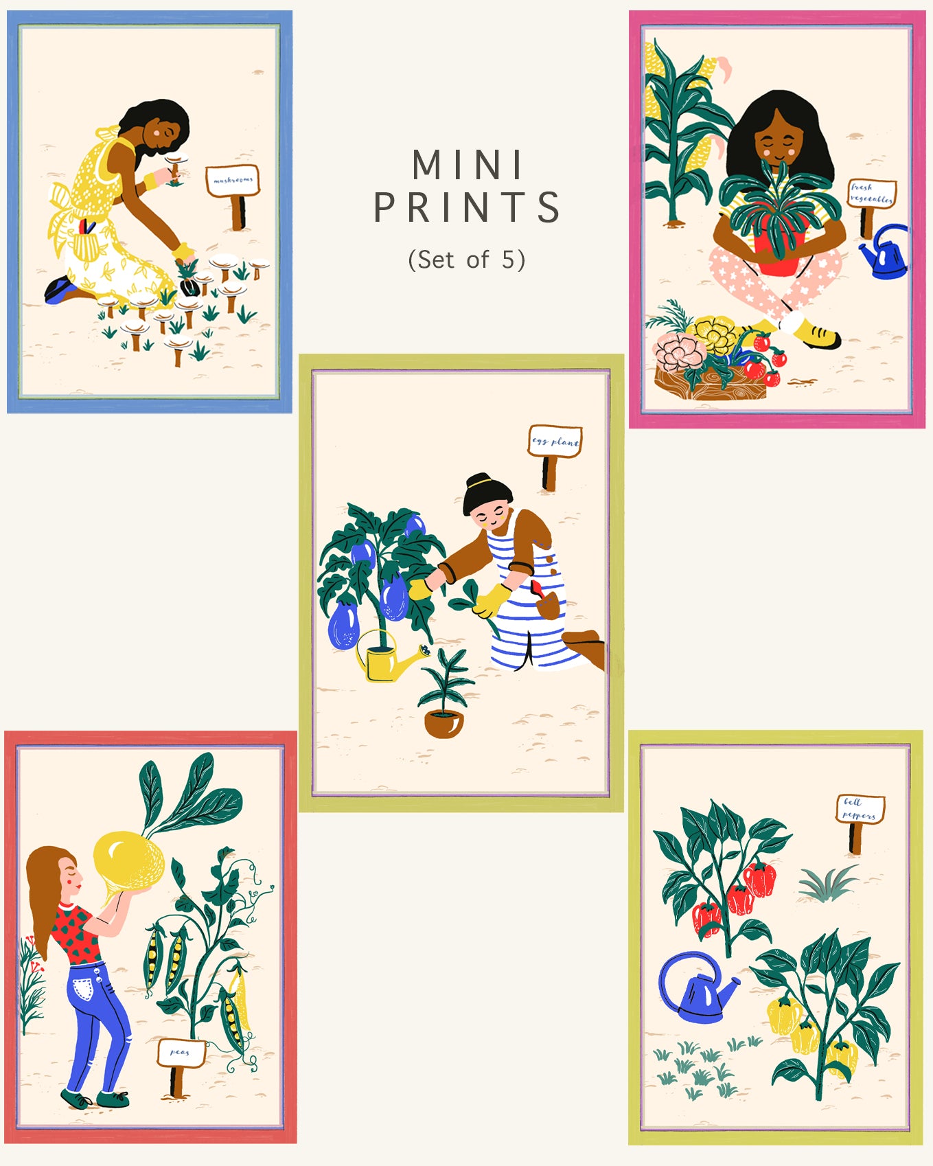 Mini Prints | Set of 5 | Gardening