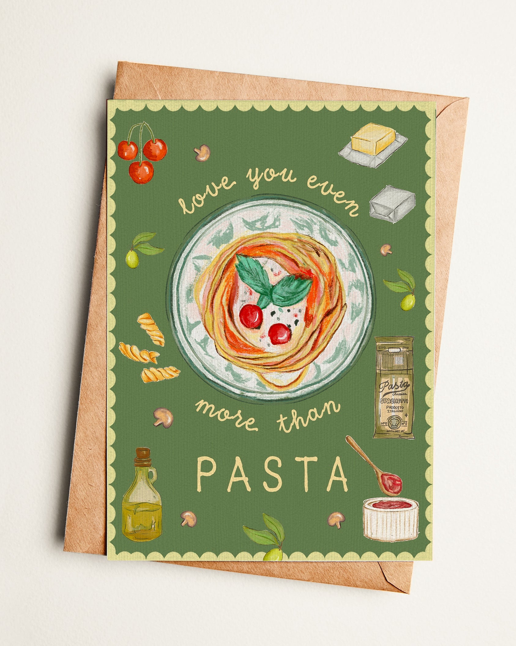 Greeting Card | love you more than pasta