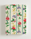 A5 sized diary with a vibrant floral design cover featuring various colors such as green, beige, and red, with the title 'Journal' printed on it.
